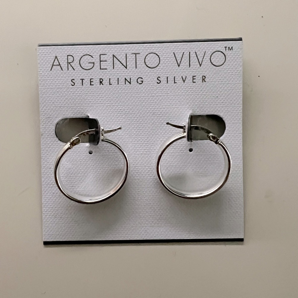 Argento Vivo Sterling Silver .925 Small Hoop Earrings
